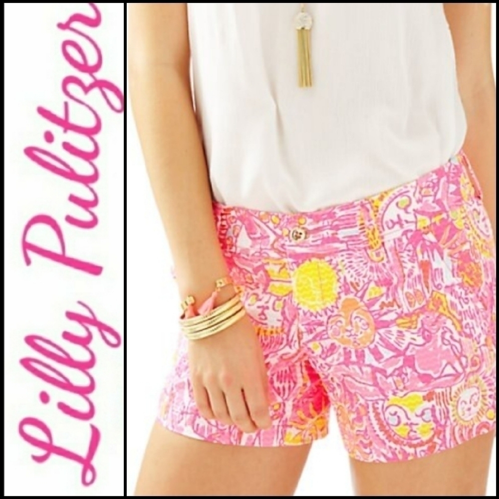 NEW! LILLY PULITZER The Callahan Floral Flat Front Shorts 00.